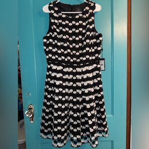 Adrianna Papell Black and White Formal Dress